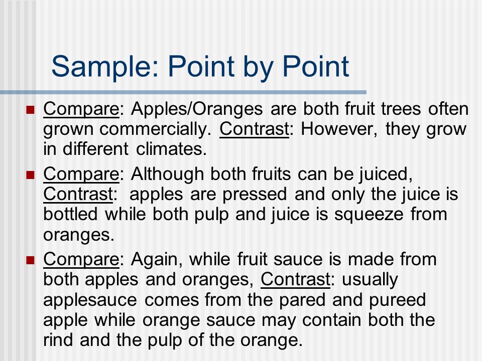 Apples and oranges compare and contrast essay conclusion